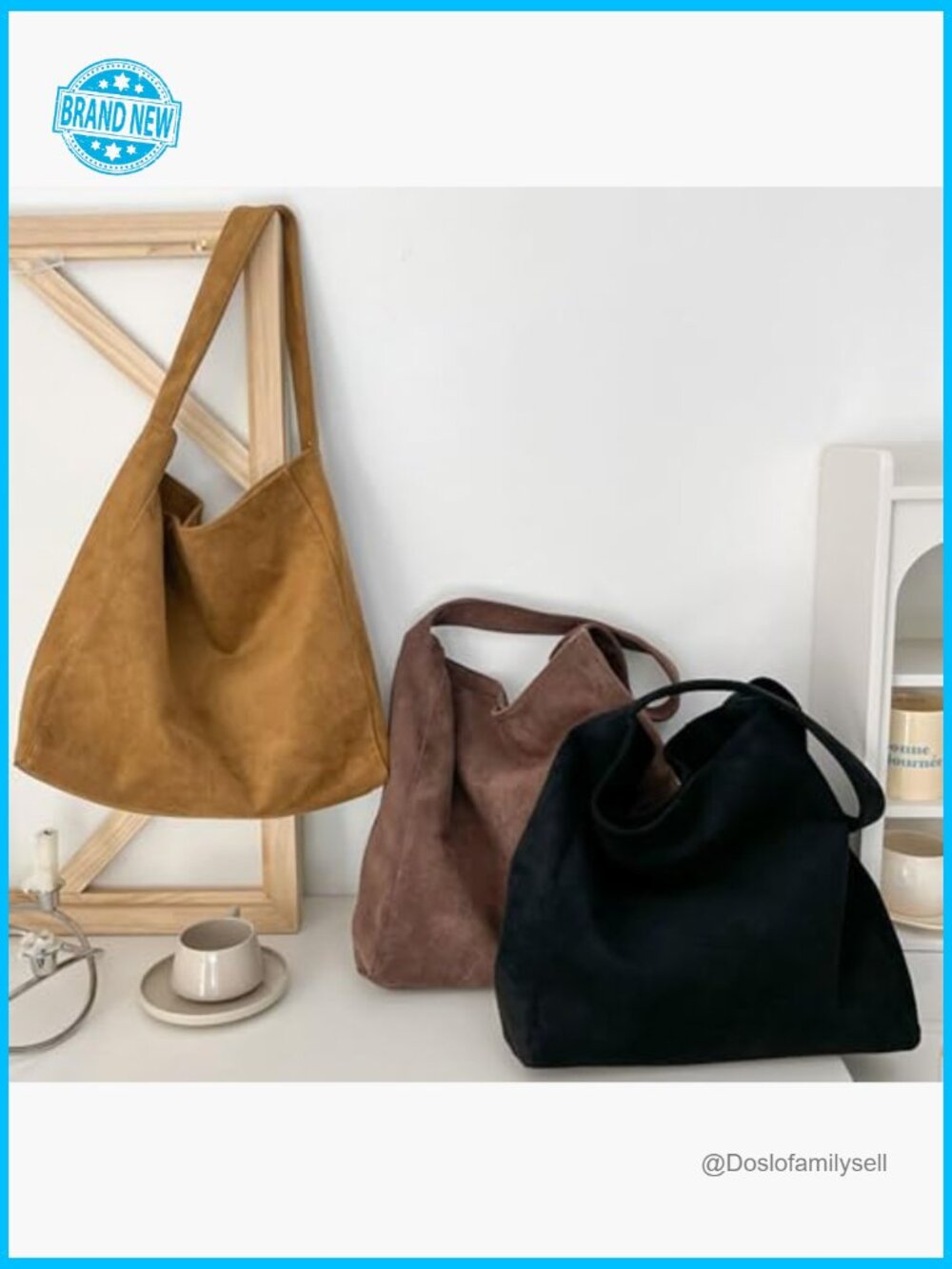Vintage Slouchy Tote Bag, Lightweight Hobo Shoulder Handbag, Large Capacity - Picture 3 of 7